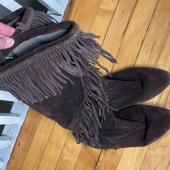 Leather fringe knee high boots - Picture 5 of 5